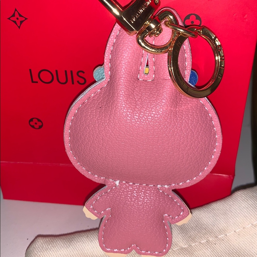 Louis Vuitton Pink Bunny Flower Leather Key Charm - Picture 3 of 5